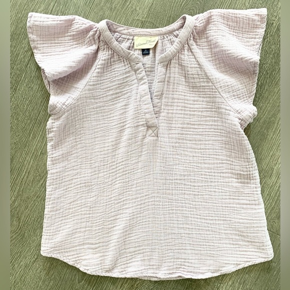 Universal Thread Cotton Gauze Flutter Sleeve Top - Picture 4 of 9
